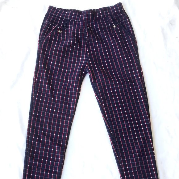 NEW Plaid Leggings Fleece Inside High Rise {Pockets Stretchy ONE SIZE S - Picture 2 of 6
